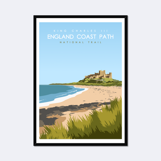 King Charles III England Coast Path National Trail Poster