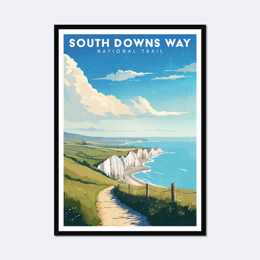 South Downs Way National Trail Vintage Poster